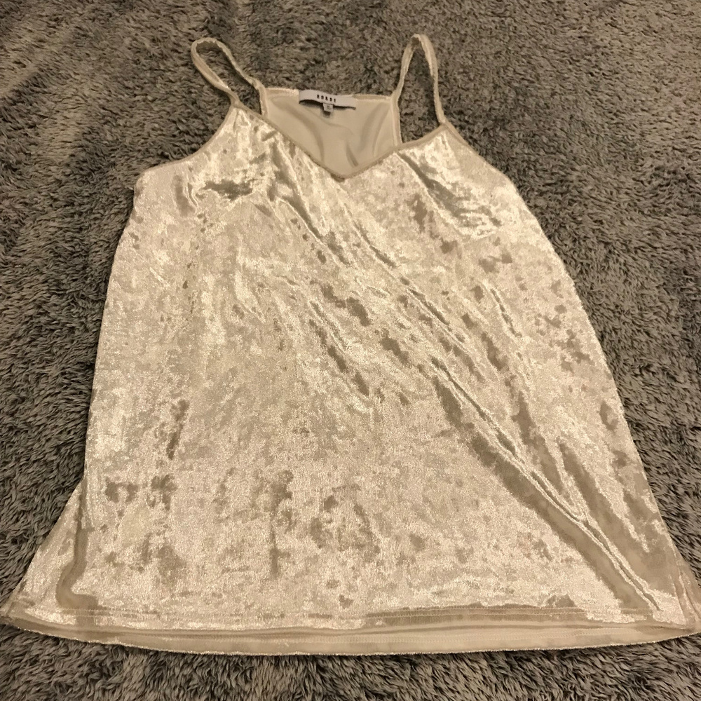 Ro & De white crushed velvet cami